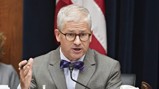 Representative Patrick McHenry, a Republican of North Carolina and ranking member of the House Financial Services Committee, speaks during a hearing in Washington, D.C., U.S., on Thursday, Sept. 30, 2021. The Treasury secretary this week warned in a letter to congressional leaders that her department will effectively run out of cash around Oct. 18 unless Congress suspends or increases the debt limit. Photographer: Al Drago/Bloomberg via Getty Images